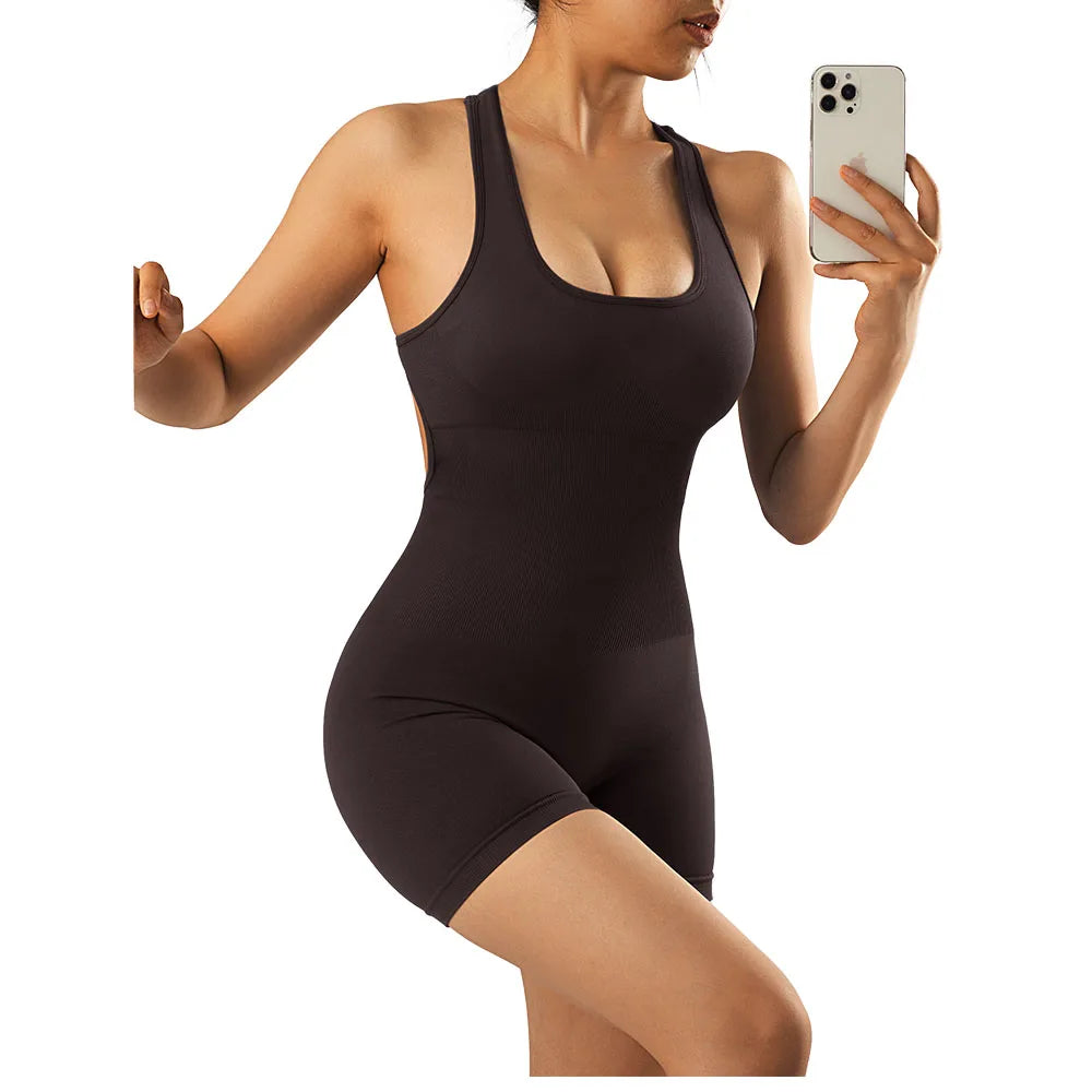 2024 Jumpsuits Women Yoga Shorts Female Sleeveless Sport Romper Bodysuits Summer Yoga Playsuits Skinny Gym Fitness Outfits