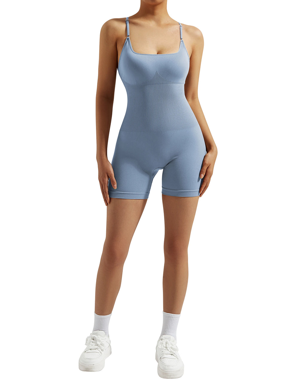 Women's Sexy Backless Tank Rompers Top Bodycon One Piece Halter Sleeveless Bodysuit Summer Sleeveless Short Jumpsuits Women