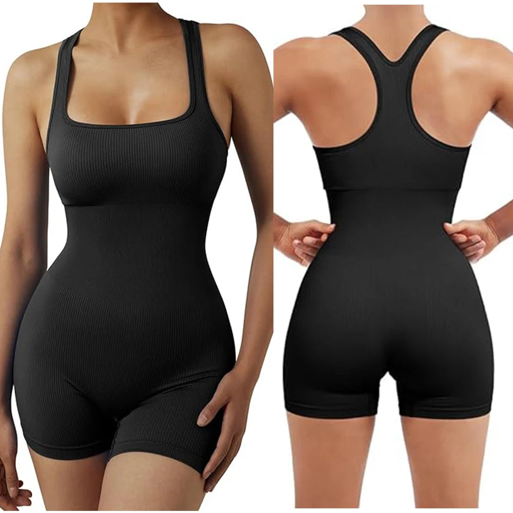 Seamless Bodysuiyts for Women  Contracted Tummy Control Rompers Sexy Sleeveless Backless  Yoga Sets Jumpsuits Women's Clothings