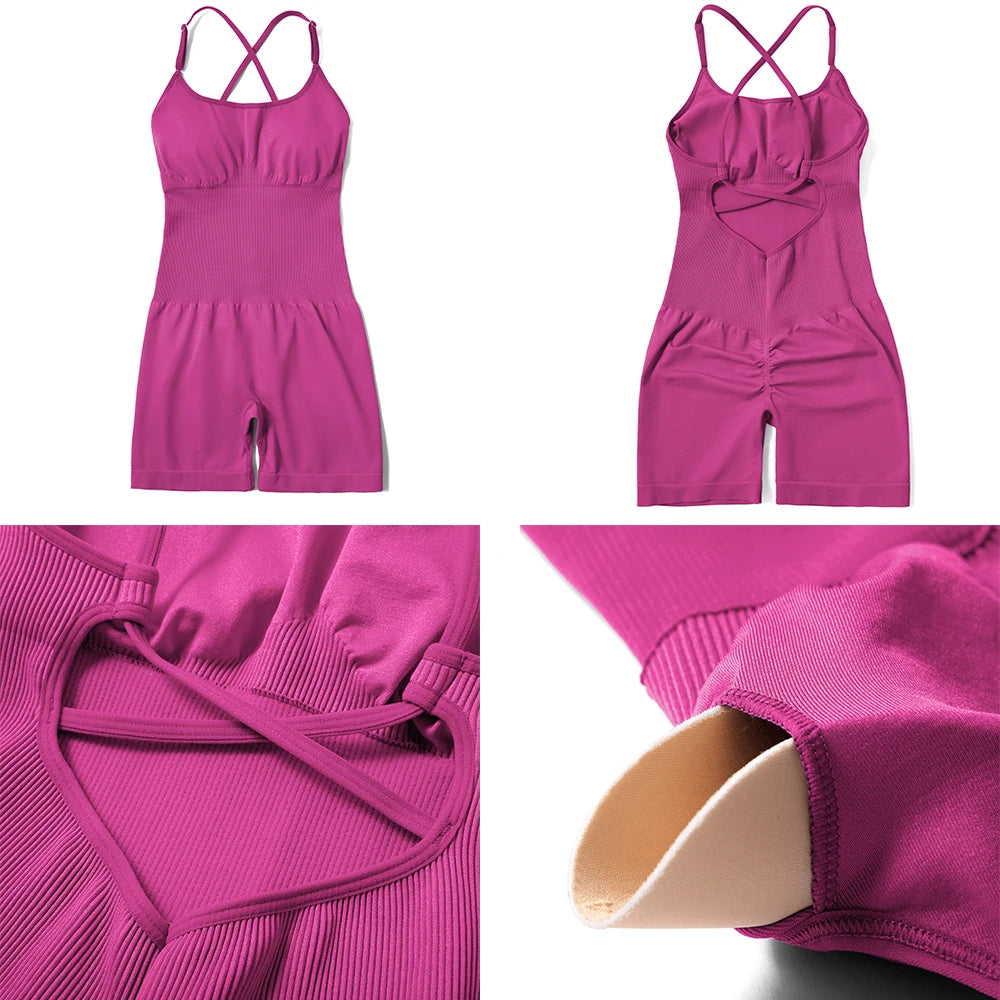 Women's Sexy Backless Tank Rompers Top Bodycon One Piece Halter Sleeveless Bodysuit Summer Sleeveless Short Jumpsuits Women