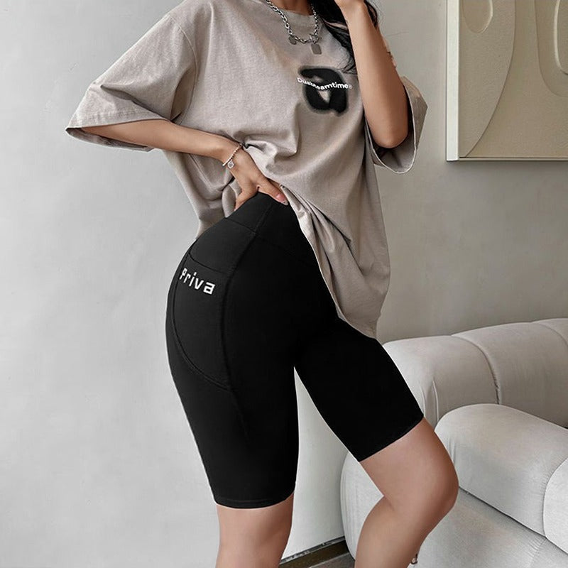 Women Yoga Sports Shorts High Waist Fitness Shorts Casual Streetwear Short Trousers Female Tight Shorts For Ladies Workout Pants